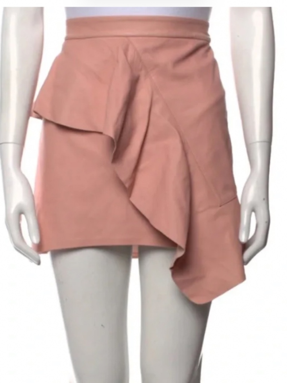 Alice & Olivia Stunning Soft Pink REAL Leather skirt size 2